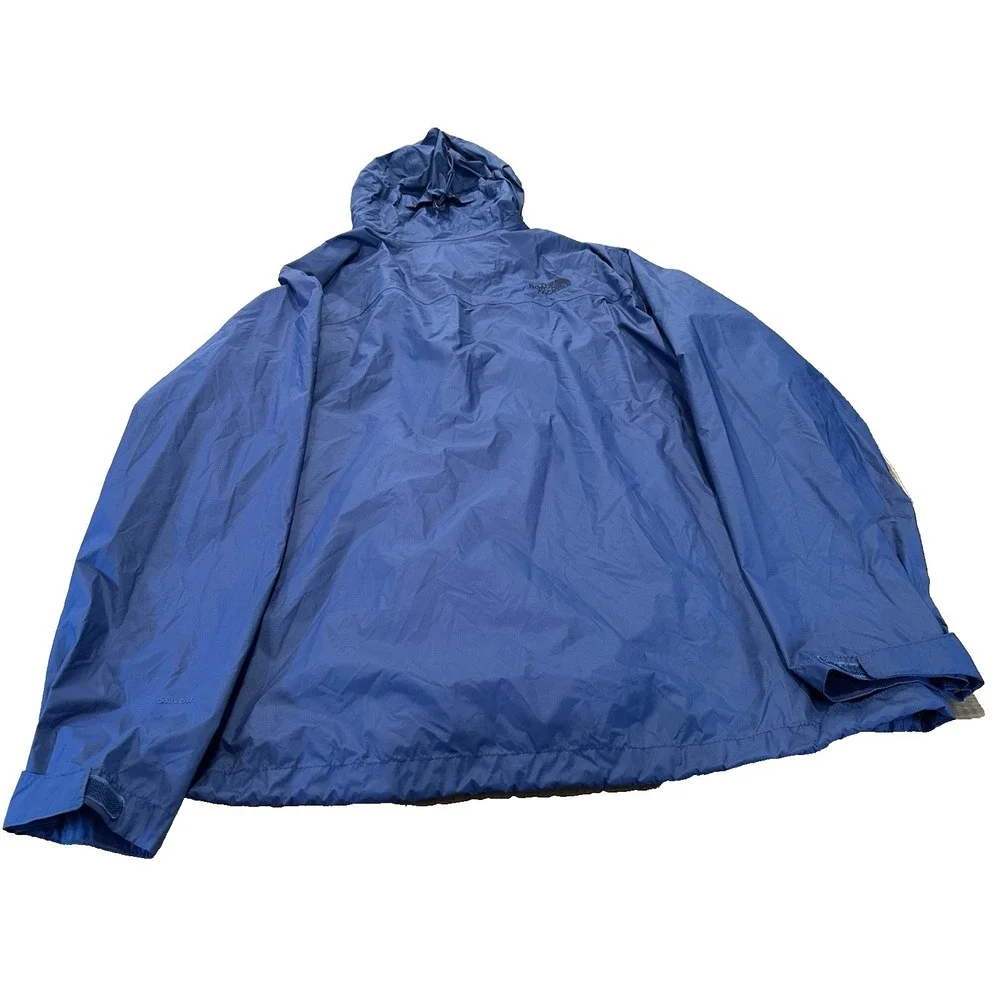 The North Face DryVent Jacket Mens Blue Hooded Rain Windbreaker Shell Size L